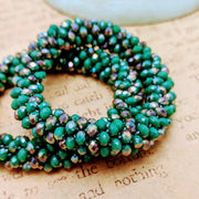 Bangle Bracelet - for XS Adult wrist - GREEN SLATE SPARKLE