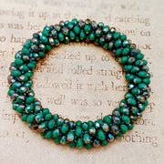 Bangle Bracelet - for XS Adult wrist - GREEN SLATE SPARKLE