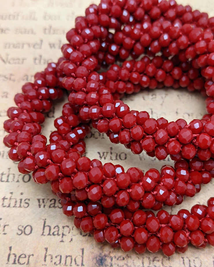 Bangle Bracelet - for XS Adult wrist - CHERRY RED