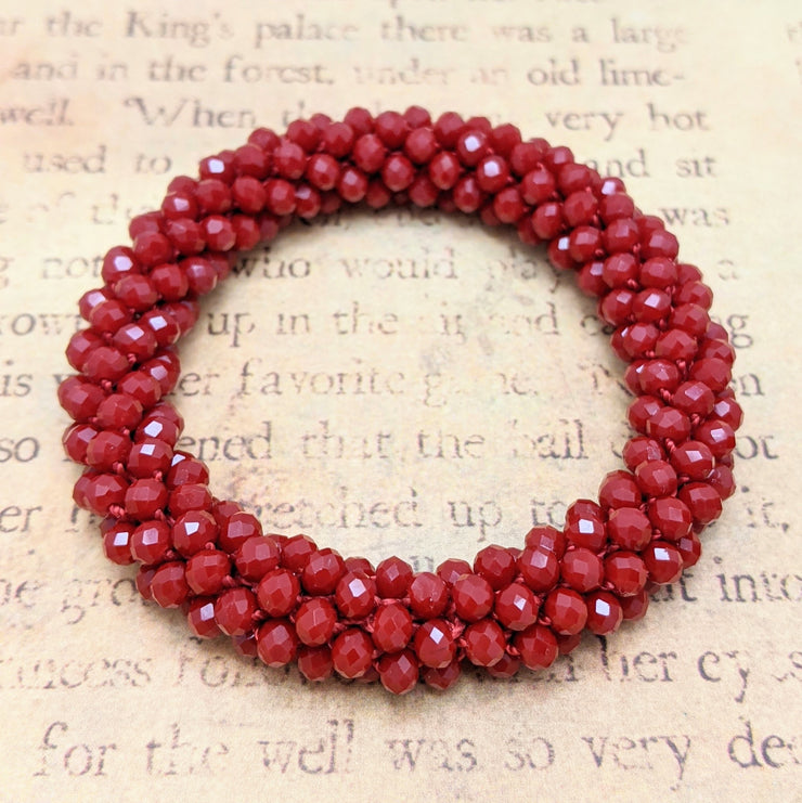 Bangle Bracelet - for XS Adult wrist - CHERRY RED