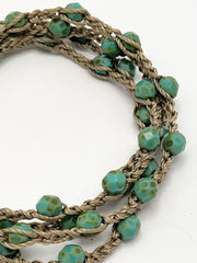 Bohemian Chic Mask Chain - Speckled Turquoise and Taupe