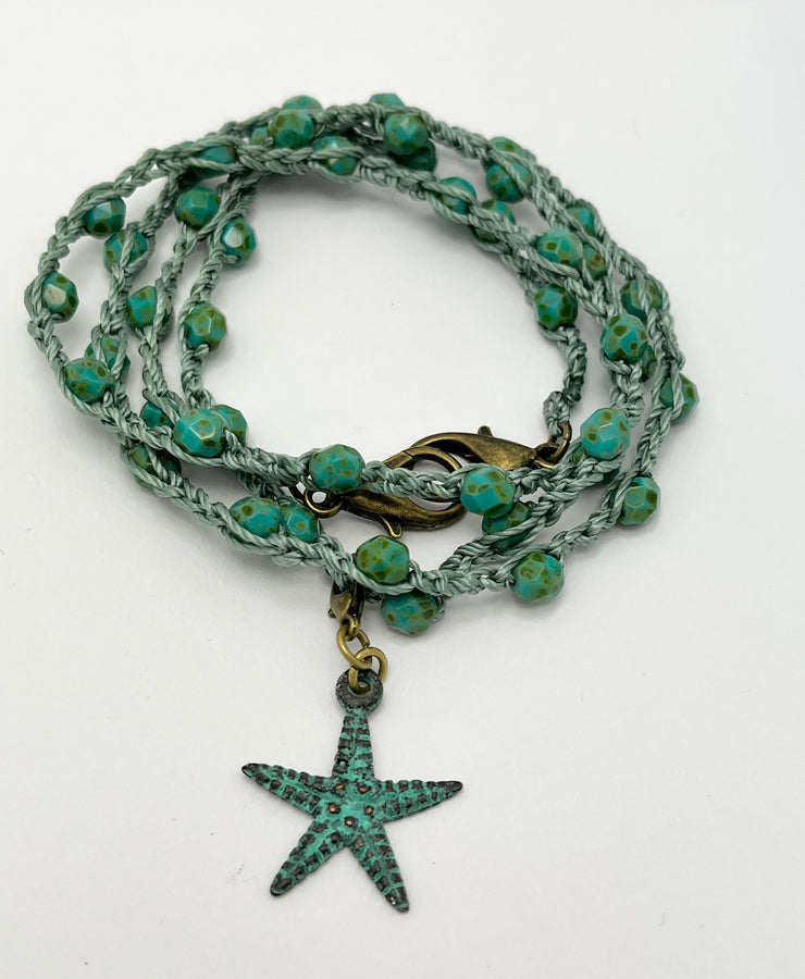 Bohemian Chic Mask Chain - Speckled Turquoise