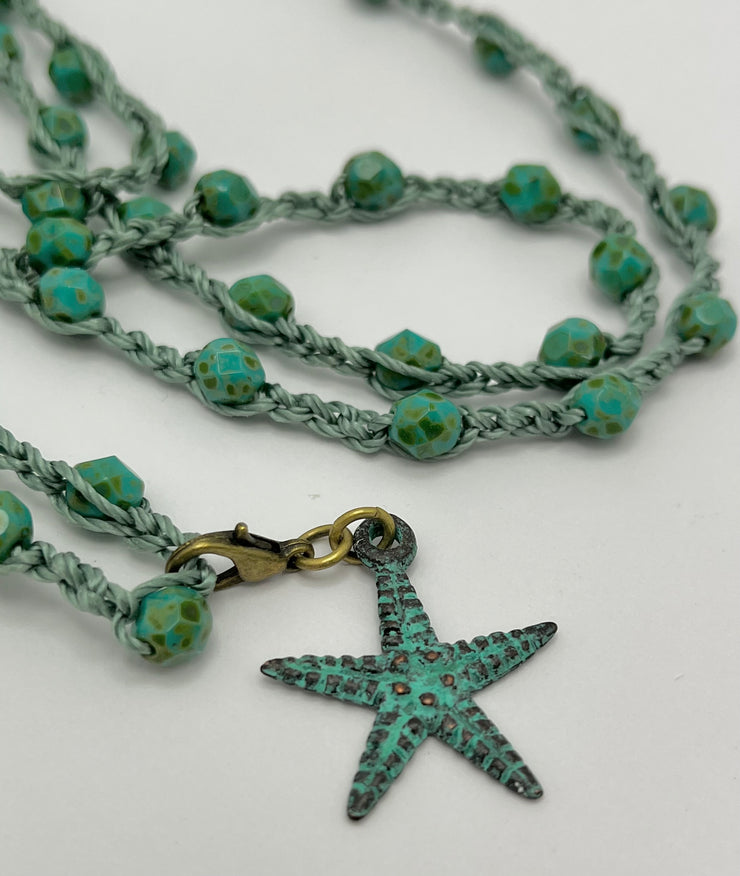 Bohemian Chic Mask Chain - Speckled Turquoise