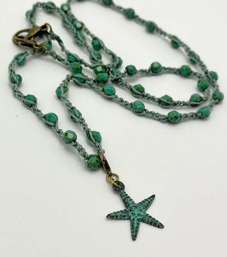 Bohemian Chic Mask Chain - Speckled Turquoise