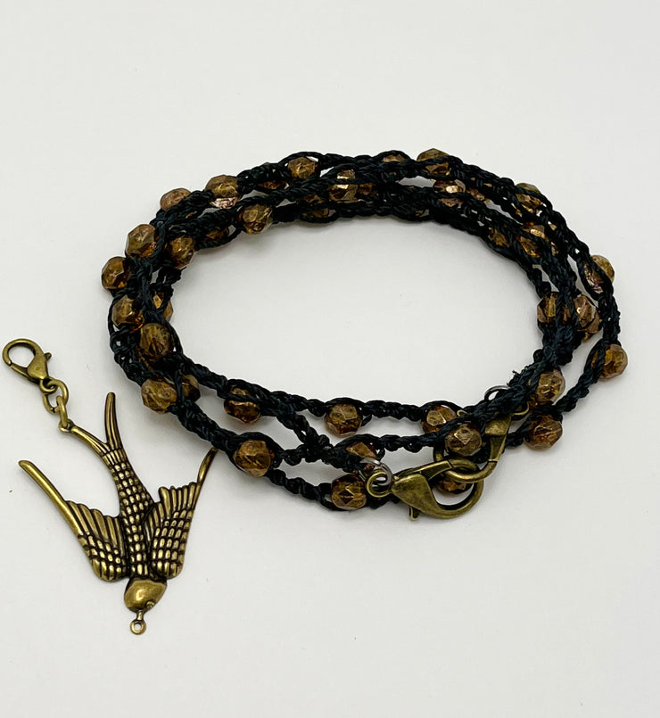 Bohemian Chic Mask Chain - Black and Bronze