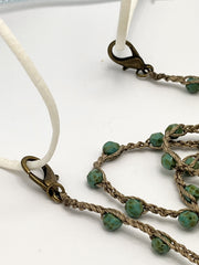 Bohemian Chic Mask Chain - Speckled Turquoise and Taupe