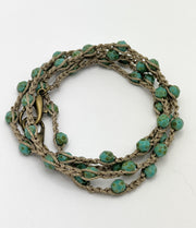 Bohemian Chic Mask Chain - Speckled Turquoise and Taupe