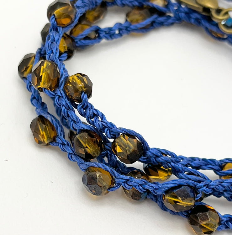 Bohemian Chic Mask Chain - Blue and Bronze