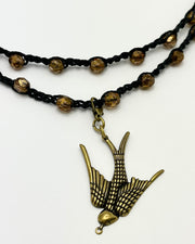 Bohemian Chic Mask Chain - Black and Bronze