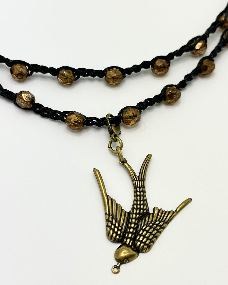 Bohemian Chic Mask Chain - Black and Bronze