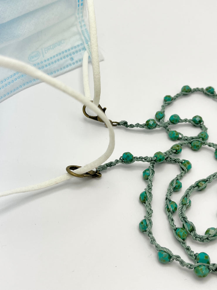 Bohemian Chic Mask Chain - Speckled Turquoise