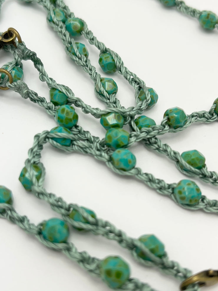 Bohemian Chic Mask Chain - Speckled Turquoise