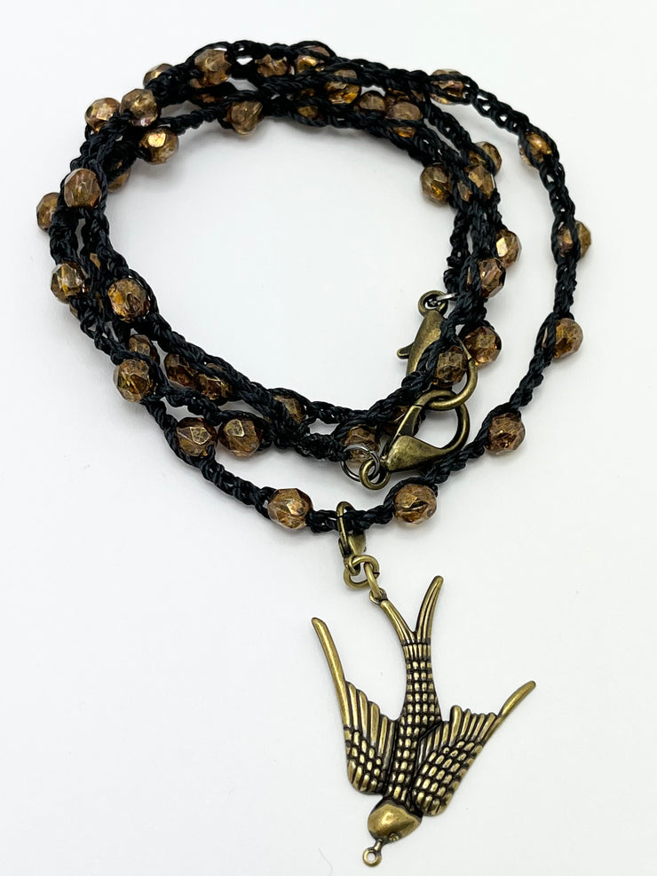 Bohemian Chic Mask Chain - Black and Bronze