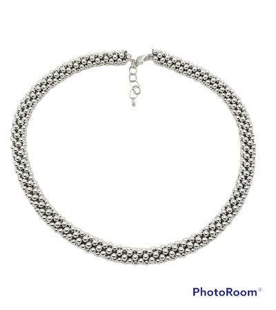 Sterling Silver Beaded Necklace Rope with Clasp