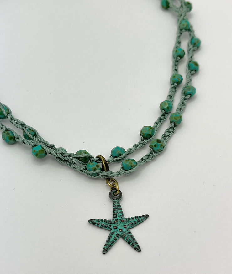 Bohemian Chic Mask Chain - Speckled Turquoise