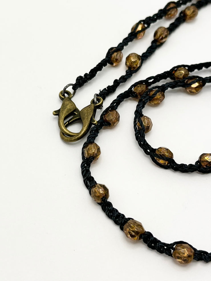 Bohemian Chic Mask Chain - Black and Bronze