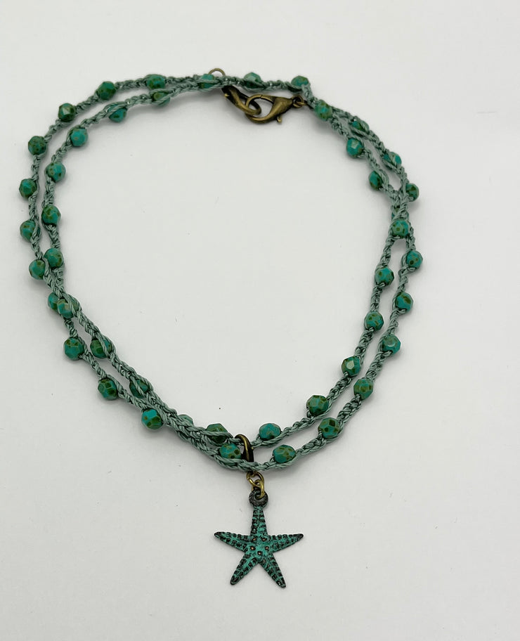 Bohemian Chic Mask Chain - Speckled Turquoise